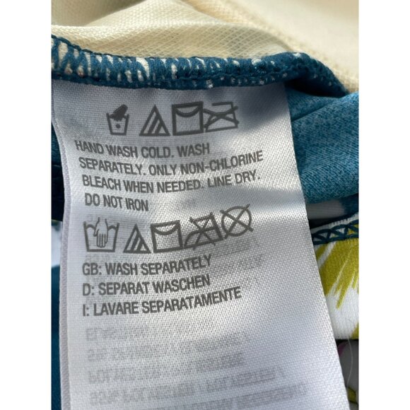 Denim and Co Beach Regular V Neck Ruched Waist Swim Dress Size 6 Tropical Print - Picture 5 of 9